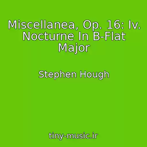 کاور آهنگ Miscellanea, Op. 16: Iv. Nocturne In B-Flat Major از Stephen Hough