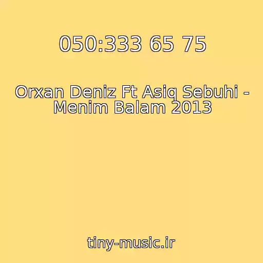 کاور آهنگ 050:333 65 75 از Orxan Deniz Ft Asiq Sebuhi - Menim Balam 2013