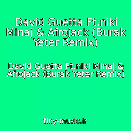 کاور آهنگ David Guetta Ft.niki Minaj & Afrojack (Burak Yeter Remix) از David Guetta Ft.niki Minaj & Afrojack (Burak Yeter Remix)