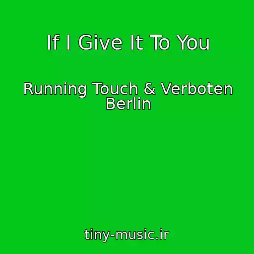 کاور آهنگ If I Give It To You از Running Touch & Verboten Berlin