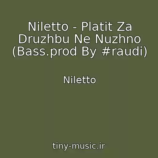 کاور آهنگ Niletto - Platit Za Druzhbu Ne Nuzhno (Bass.prod By #raudi) از Niletto