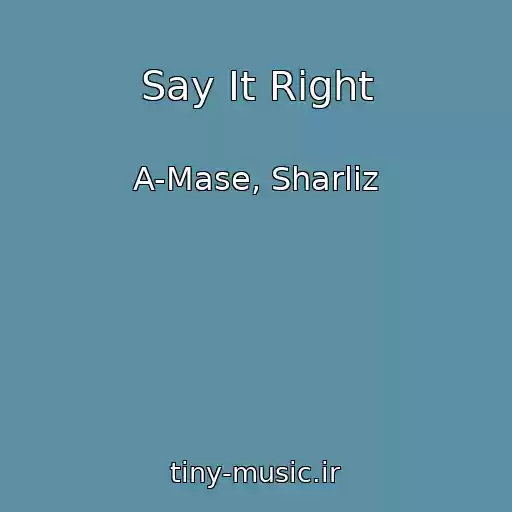 کاور آهنگ Say It Right از A-Mase, Sharliz