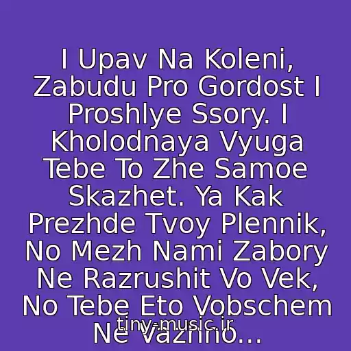 کاور آهنگ I Upav Na Koleni, Zabudu Pro Gordost I Proshlye Ssory. I Kholodnaya Vyuga Tebe To Zhe Samoe Skazhet. Ya Kak Prezhde Tvoy Plennik, No Mezh Nami Zabory Ne Razrushit Vo Vek, No Tebe Eto Vobschem Ne Vazhno... از Muzyka 90-Kh.  Laskovyy May