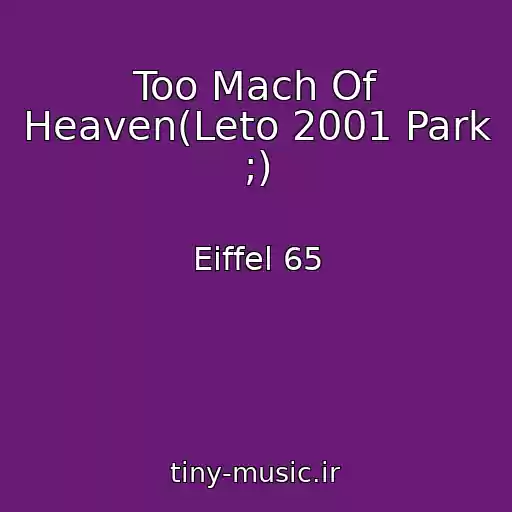 کاور آهنگ Too Mach Of Heaven(Leto 2001 Park ;) از Eiffel 65