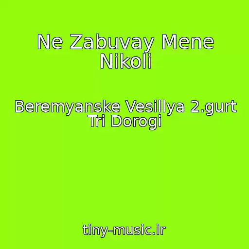 کاور آهنگ Ne Zabuvay Mene Nіkoli از Beremyanske Vesіllya 2.gurt Tri Dorogi