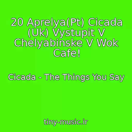 کاور آهنگ 20 Aprelya(Pt) Cicada (Uk) Vystupit V Chelyabinske V Wok Cafe! از Cicada - The Things You Say