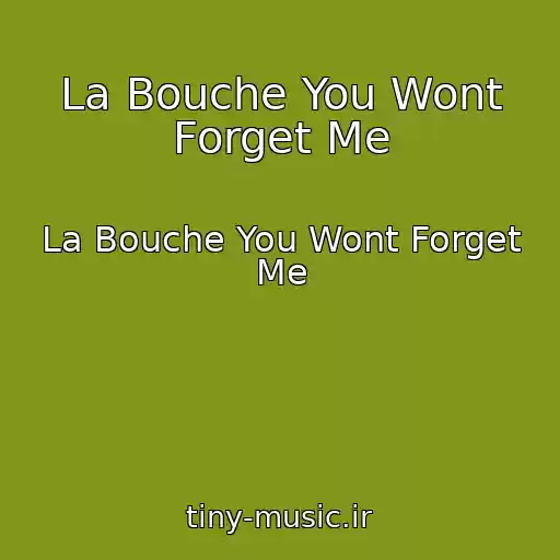 کاور آهنگ La Bouche You Wont Forget Me از La Bouche You Wont Forget Me
