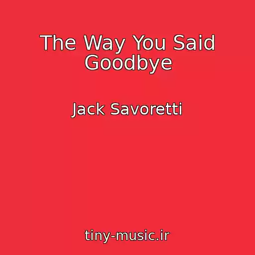 کاور آهنگ The Way You Said Goodbye از Jack Savoretti