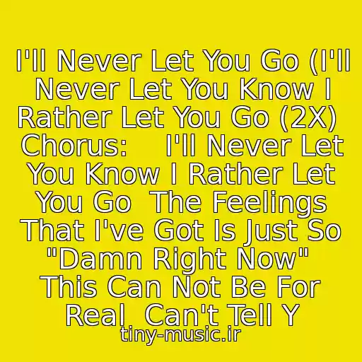 کاور آهنگ I'll Never Let You Go (I'll Never Let You Know I Rather Let You Go (2X)    Chorus:    I'll Never Let You Know I Rather Let You Go  The Feelings That I've Got Is Just So "Damn Right Now"  This Can Not Be For Real  Can't Tell Y از Basic Element