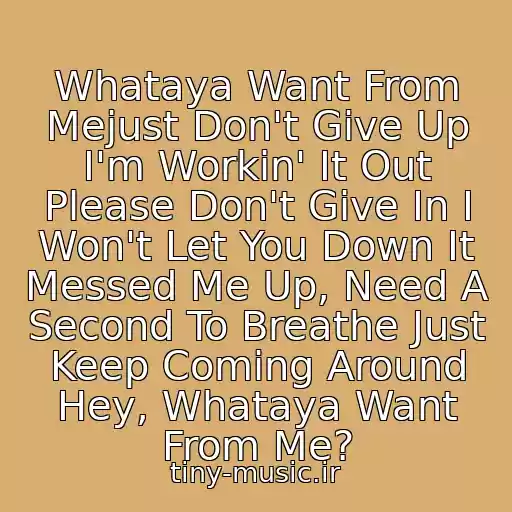 کاور آهنگ Whataya Want From Mejust Don't Give Up I'm Workin' It Out Please Don't Give In I Won't Let You Down It Messed Me Up, Need A Second To Breathe Just Keep Coming Around Hey, Whataya Want From Me? از Ƹ̴ӂ̴ʒadam Lambertƹ̴ӂ̴ʒ