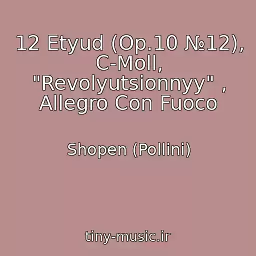 کاور آهنگ 12 Etyud (Op.10 №12), C-Moll, "Revolyutsionnyy" , Allegro Con Fuoco از Shopen (Pollini)