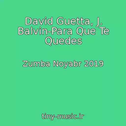 کاور آهنگ David Guetta, J. Balvin-Para Que Te Quedes از Zumba Noyabr 2019