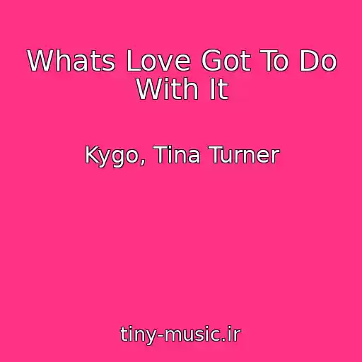 کاور آهنگ Whats Love Got To Do With It از Kygo, Tina Turner