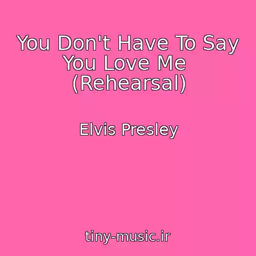 کاور آهنگ You Don't Have To Say You Love Me  (Rehearsal) از Elvis Presley