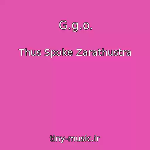کاور آهنگ G.g.o. از Thus Spoke Zarathustra