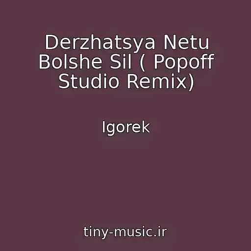 کاور آهنگ Derzhatsya Netu Bolshe Sil ( Popoff Studio Remix) از Igorek