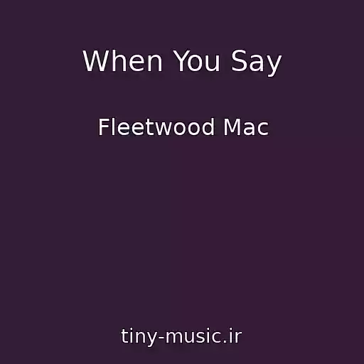 کاور آهنگ When You Say از Fleetwood Mac