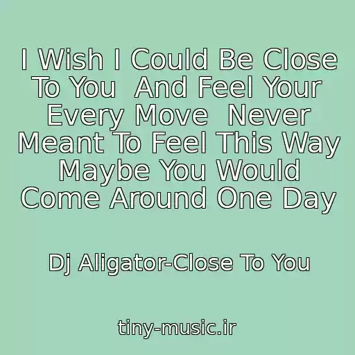 کاور آهنگ I Wish I Could Be Close To You  And Feel Your Every Move  Never Meant To Feel This Way  Maybe You Would Come Around One Day از Dj Aligator-Close To You