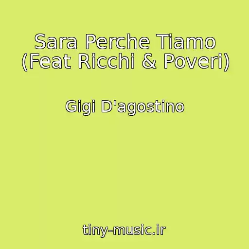 کاور آهنگ Sara Perche Tiamo (Feat Ricchi & Poveri) از Gigi D'agostino
