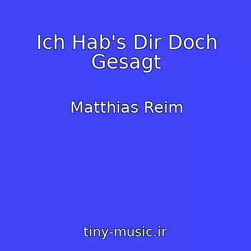 کاور آهنگ Ich Hab's Dir Doch Gesagt از Matthias Reim