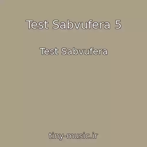 کاور آهنگ Test Sabvufera 5 از Test Sabvufera
