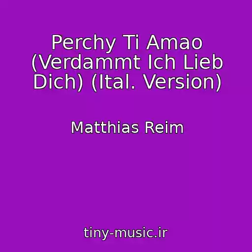 کاور آهنگ Perchy Ti Amao (Verdammt Ich Lieb Dich) (Ital. Version) از Matthias Reim