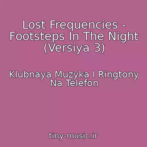 کاور آهنگ Lost Frequencies - Footsteps In The Night (Versiya 3) از Klubnaya Muzyka I Ringtony Na Telefon