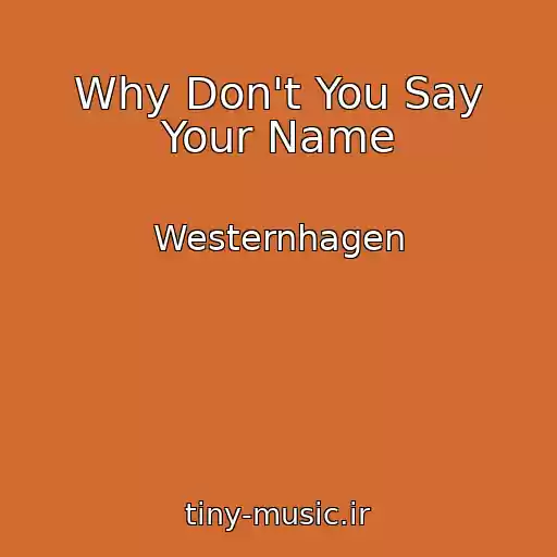 کاور آهنگ Why Don't You Say Your Name از Westernhagen