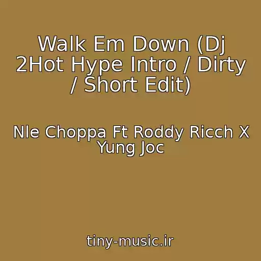کاور آهنگ Walk Em Down (Dj 2Hot Hype Intro / Dirty / Short Edit) از Nle Choppa Ft Roddy Ricch X Yung Joc