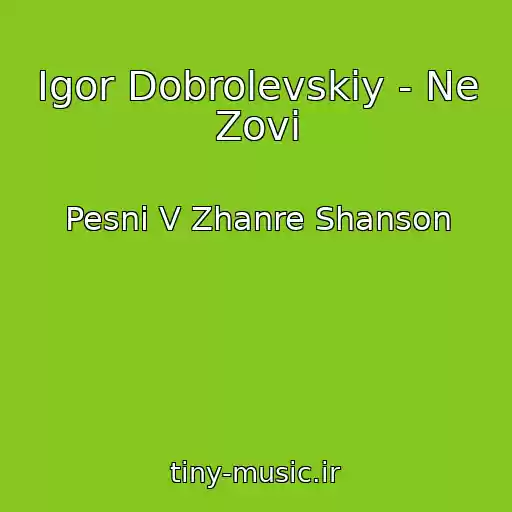 کاور آهنگ Igor Dobrolevskiy - Ne Zovi از Pesni V Zhanre Shanson