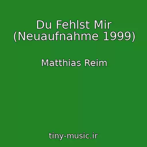 کاور آهنگ Du Fehlst Mir (Neuaufnahme 1999) از Matthias Reim