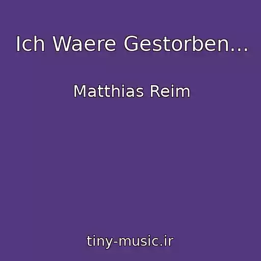 کاور آهنگ Ich Waere Gestorben... از Matthias Reim