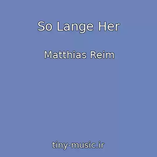 کاور آهنگ So Lange Her از Matthias Reim
