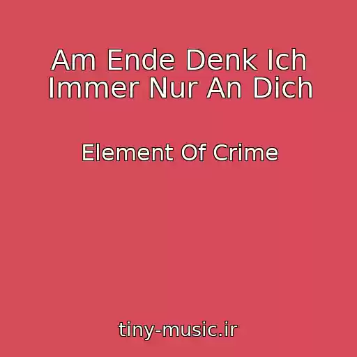 کاور آهنگ Am Ende Denk Ich Immer Nur An Dich از Element Of Crime