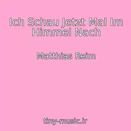 کاور آهنگ Ich Schau Jetzt Mal Im Himmel Nach از Matthias Reim