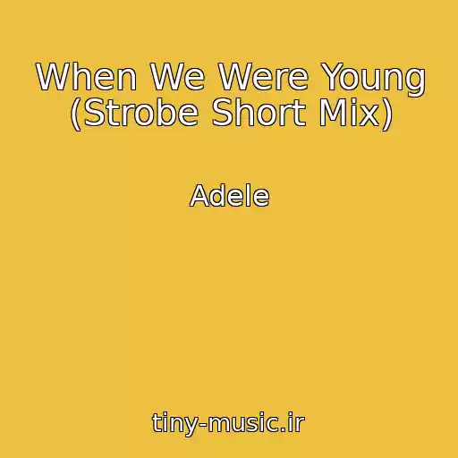 کاور آهنگ When We Were Young (Strobe Short Mix) از Adele