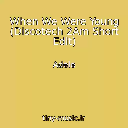 کاور آهنگ When We Were Young (Discotech 2Am Short Edit) از Adele
