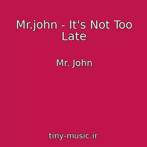 کاور آهنگ Mr.john - It's Not Too Late از Mr. John