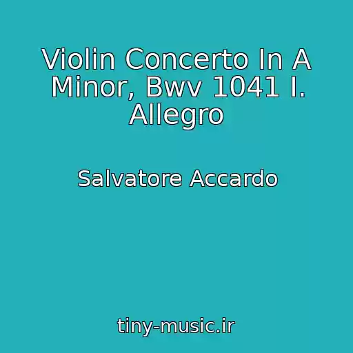 کاور آهنگ Violin Concerto In A Minor, Bwv 1041 I. Allegro از Salvatore Accardo