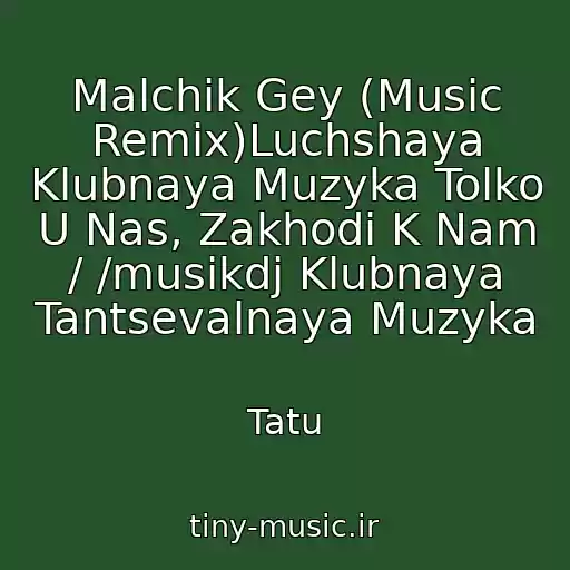 کاور آهنگ Malchik Gey (Music Remix)Luchshaya Klubnaya Muzyka Tolko U Nas, Zakhodi K Nam / /musikdj Klubnaya Tantsevalnaya Muzyka از Tatu