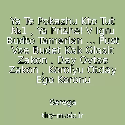 کاور آهنگ Ya Te Pokazhu Kto Tut №1 , Ya Prishel V Igru Budto Tamerlan ... Pust Vse Budet Kak Glasit Zakon , Day Ovtse Zakon , Korolyu Otday Ego Koronu از Serega