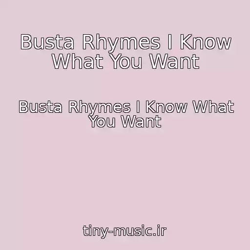 کاور آهنگ Busta Rhymes I Know What You Want از Busta Rhymes I Know What You Want