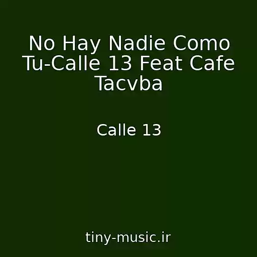 کاور آهنگ No Hay Nadie Como Tu-Calle 13 Feat Cafe Tacvba از Calle 13
