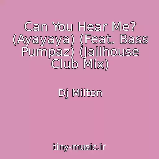 کاور آهنگ Can You Hear Me? (Ayayaya) (Feat. Bass Pumpaz) (Jailhouse Club Mix) از Dj Milton