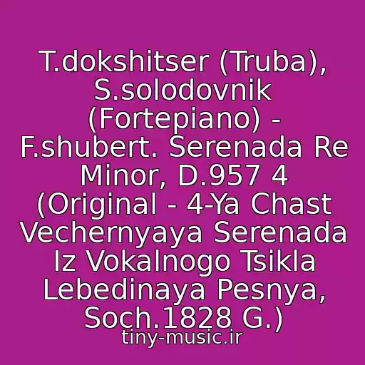 کاور آهنگ T.dokshitser (Truba), S.solodovnik (Fortepiano) - F.shubert. Serenada Re Minor, D.957 4 (Original - 4-Ya Chast Vechernyaya Serenada Iz Vokalnogo Tsikla Lebedinaya Pesnya, Soch.1828 G.) از Romanticheskaya Muzyka