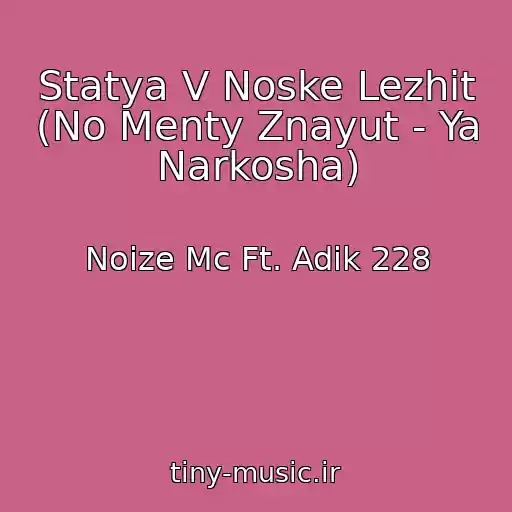 کاور آهنگ Statya V Noske Lezhit (No Menty Znayut - Ya Narkosha) از Noize Mc Ft. Adik 228