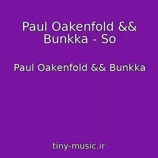 کاور آهنگ Paul Oakenfold && Bunkka - So از Paul Oakenfold && Bunkka