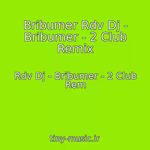 کاور آهنگ Bribumer Rdv Dj - Bribumer - 2 Club Remix از Rdv Dj - Bribumer - 2 Club Rem