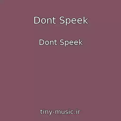 کاور آهنگ Dont Speek از Dont Speek