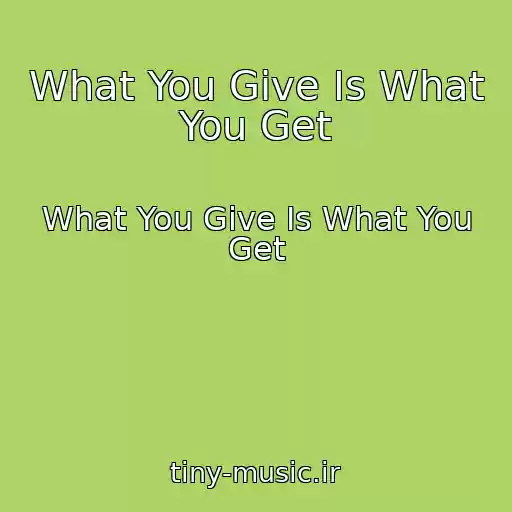 کاور آهنگ What You Give Is What You Get از What You Give Is What You Get